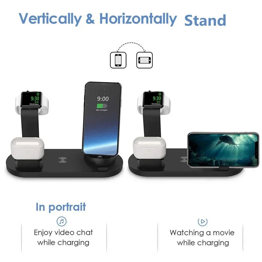 5 - in - 1 Wireless Charging Station | Multi - Device Desktop Organizer - Katchy Vibez