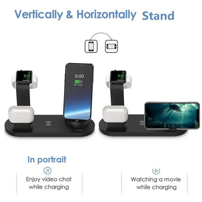 5 - in - 1 Wireless Charging Station | Multi - Device Desktop Organizer - Katchy Vibez
