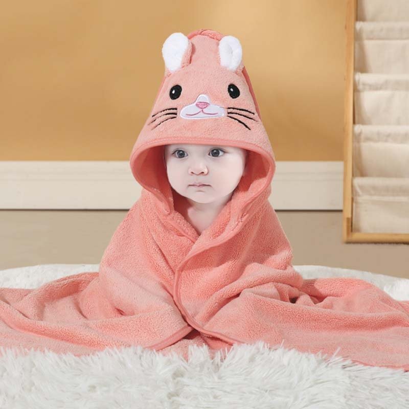 🔗Animal Hooded Baby Towel – Soft Cotton Bath Wrap for Infants - Katchy Vibez