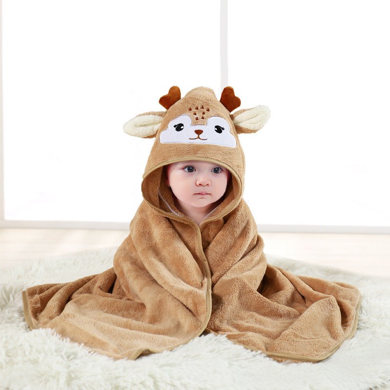 🔗Animal Hooded Baby Towel – Soft Cotton Bath Wrap for Infants - Katchy Vibez