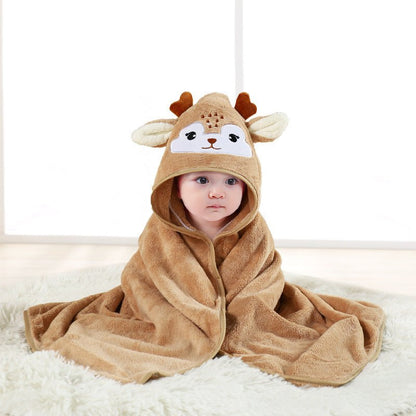 🔗Animal Hooded Baby Towel – Soft Cotton Bath Wrap for Infants - Katchy Vibez