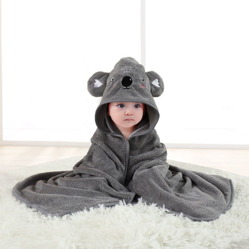 🔗Animal Hooded Baby Towel – Soft Cotton Bath Wrap for Infants - Katchy Vibez