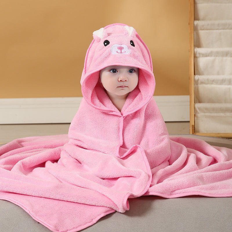 🔗Animal Hooded Baby Towel – Soft Cotton Bath Wrap for Infants - Katchy Vibez