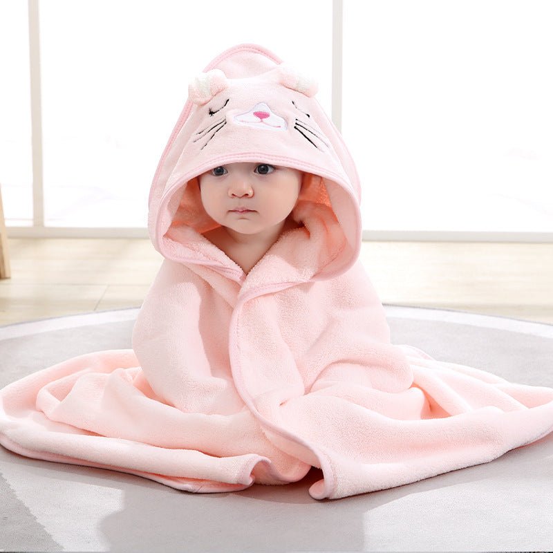 🔗Animal Hooded Baby Towel – Soft Cotton Bath Wrap for Infants - Katchy Vibez