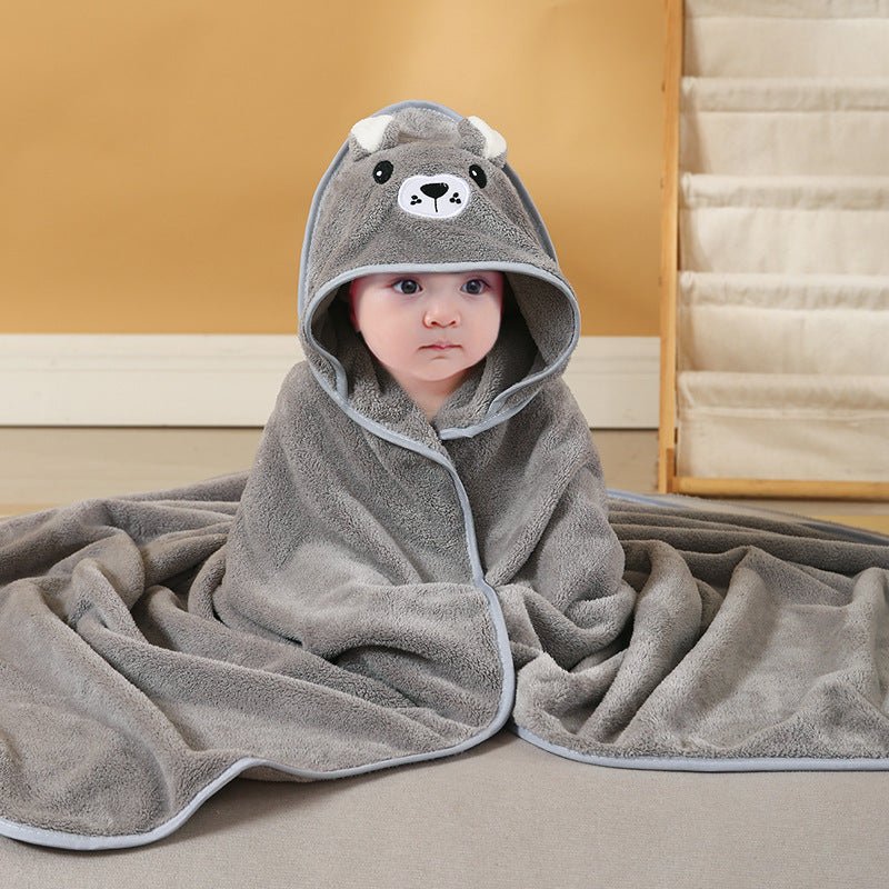 🔗Animal Hooded Baby Towel – Soft Cotton Bath Wrap for Infants - Katchy Vibez