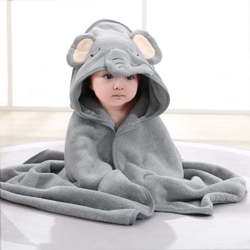 🔗Animal Hooded Baby Towel – Soft Cotton Bath Wrap for Infants - Katchy Vibez
