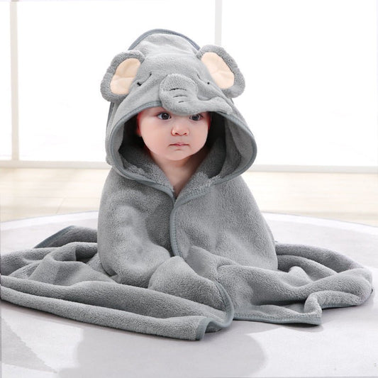 🔗Animal Hooded Baby Towel – Soft Cotton Bath Wrap for Infants - Katchy Vibez