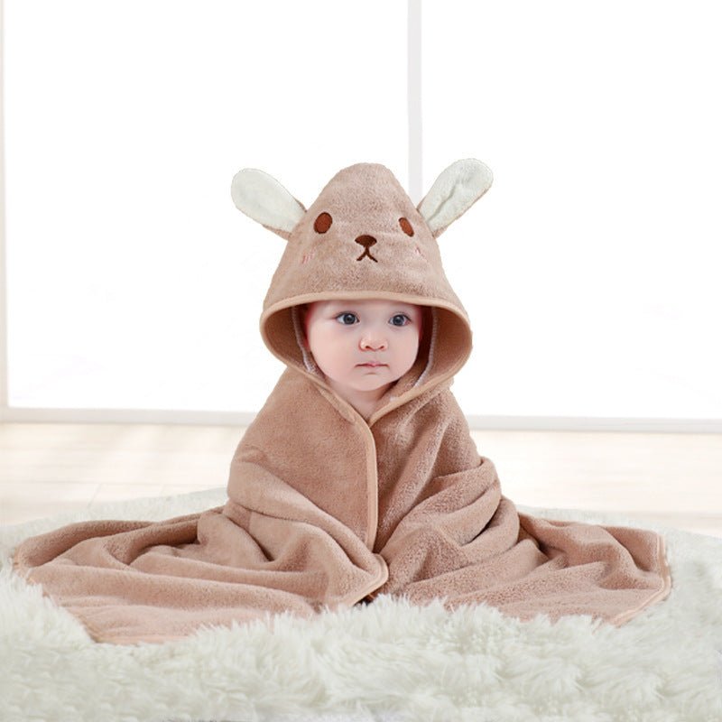 🔗Animal Hooded Baby Towel – Soft Cotton Bath Wrap for Infants - Katchy Vibez