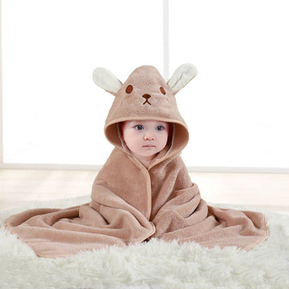 🔗Animal Hooded Baby Towel – Soft Cotton Bath Wrap for Infants - Katchy Vibez