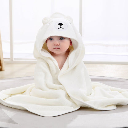🔗Animal Hooded Baby Towel – Soft Cotton Bath Wrap for Infants - Katchy Vibez