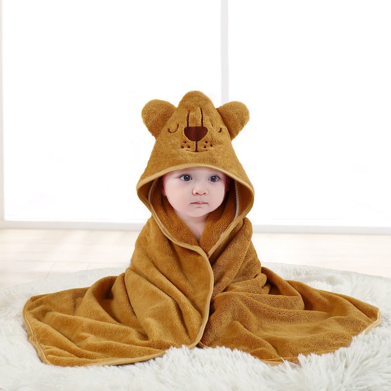 🔗Animal Hooded Baby Towel – Soft Cotton Bath Wrap for Infants - Katchy Vibez