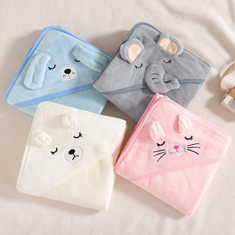 🔗Animal Hooded Baby Towel – Soft Cotton Bath Wrap for Infants - Katchy Vibez