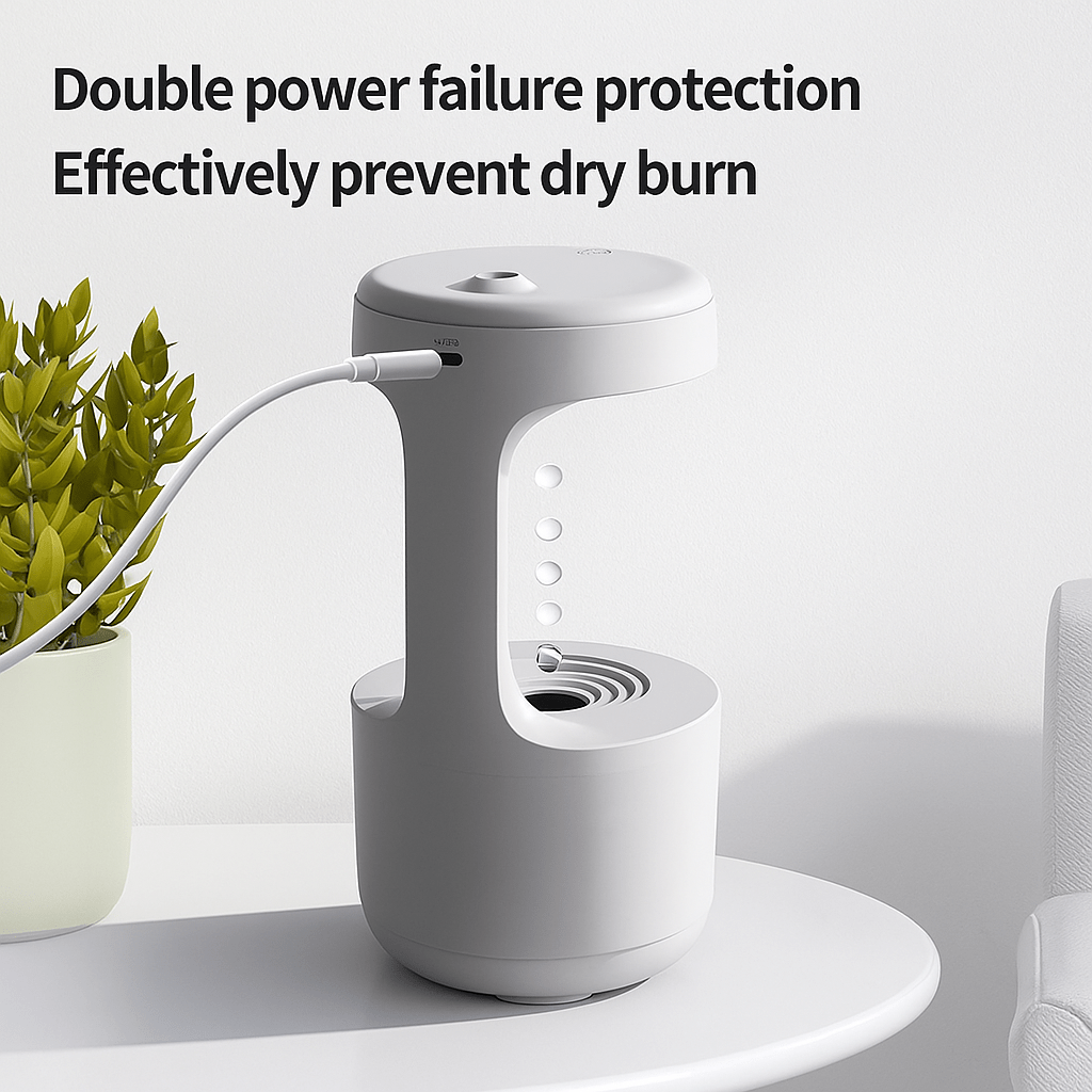 Anti - Gravity Water Drop Humidifier - Cool Mist & Quiet - Katchy Vibez