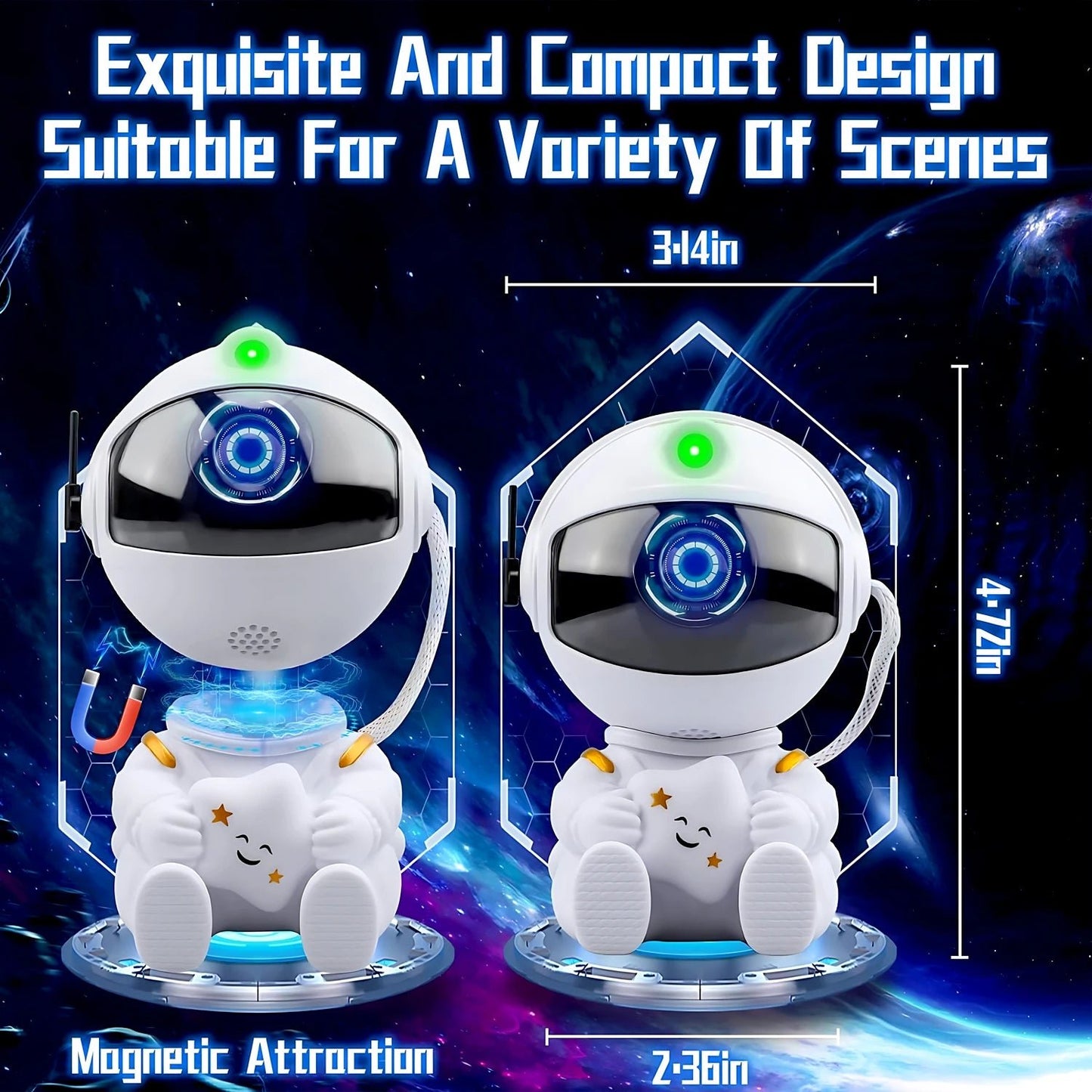 Astronaut Galaxy Projector Lamp – Starry Nebula Night Light - Katchy Vibez