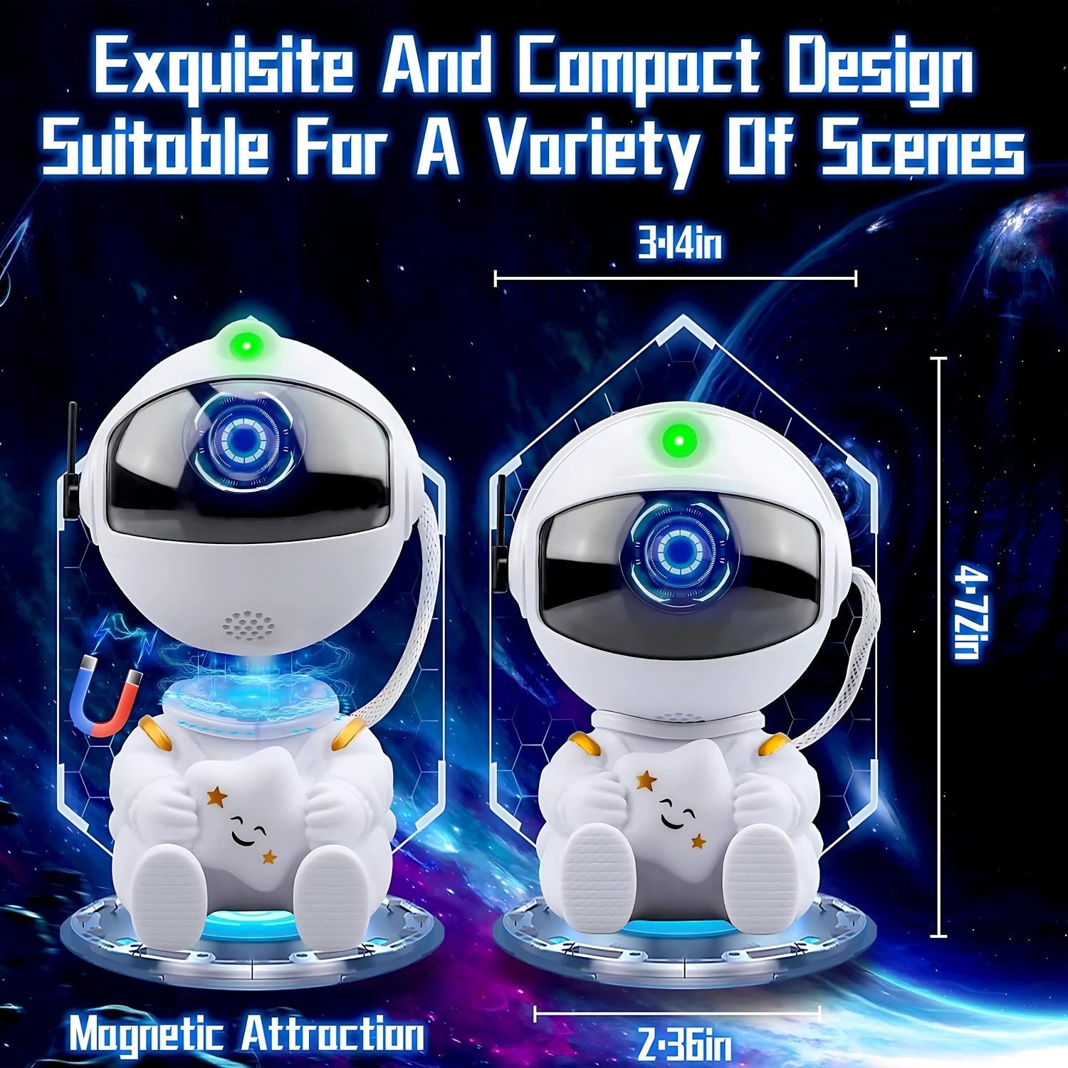 Astronaut Galaxy Projector Lamp – Starry Nebula Night Light - Katchy Vibez