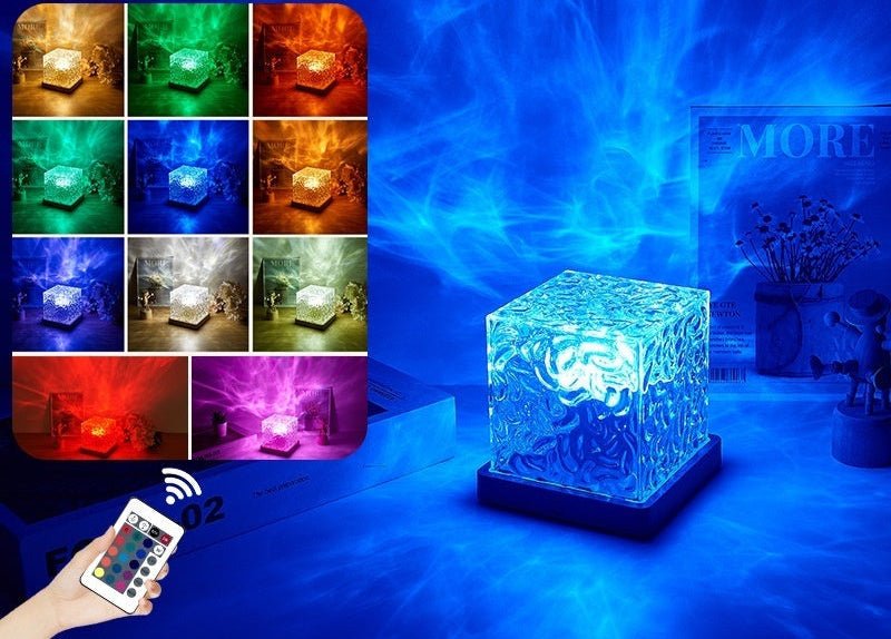 Aurora & Ocean Wave Projector Lamp – 16 Color Flame Light - Katchy Vibez