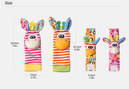 Baby Rattle Socks & Wrist Bands | Sensory Toy for Newborns - Katchy Vibez