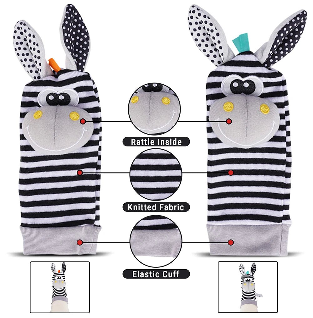 Baby Rattle Socks & Wrist Bands | Sensory Toy for Newborns - Katchy Vibez
