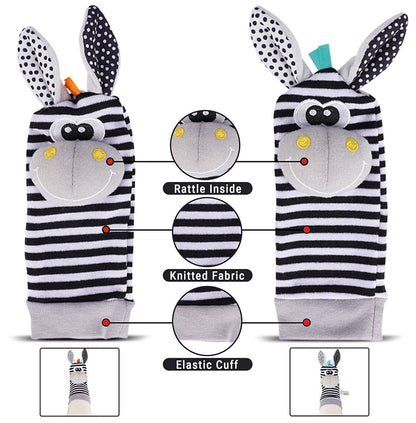 Baby Rattle Socks & Wrist Bands | Sensory Toy for Newborns - Katchy Vibez