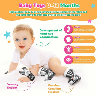 Baby Rattle Socks & Wrist Bands | Sensory Toy for Newborns - Katchy Vibez
