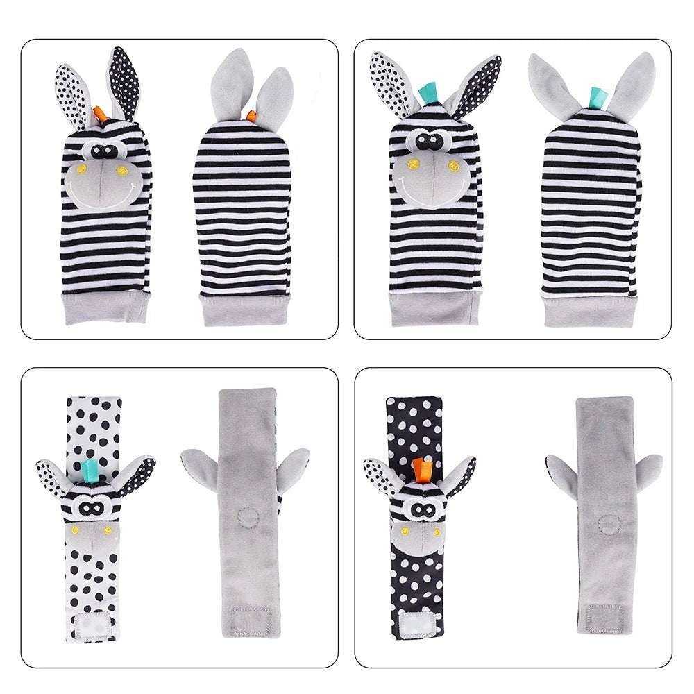Baby Rattle Socks & Wrist Bands | Sensory Toy for Newborns - Katchy Vibez