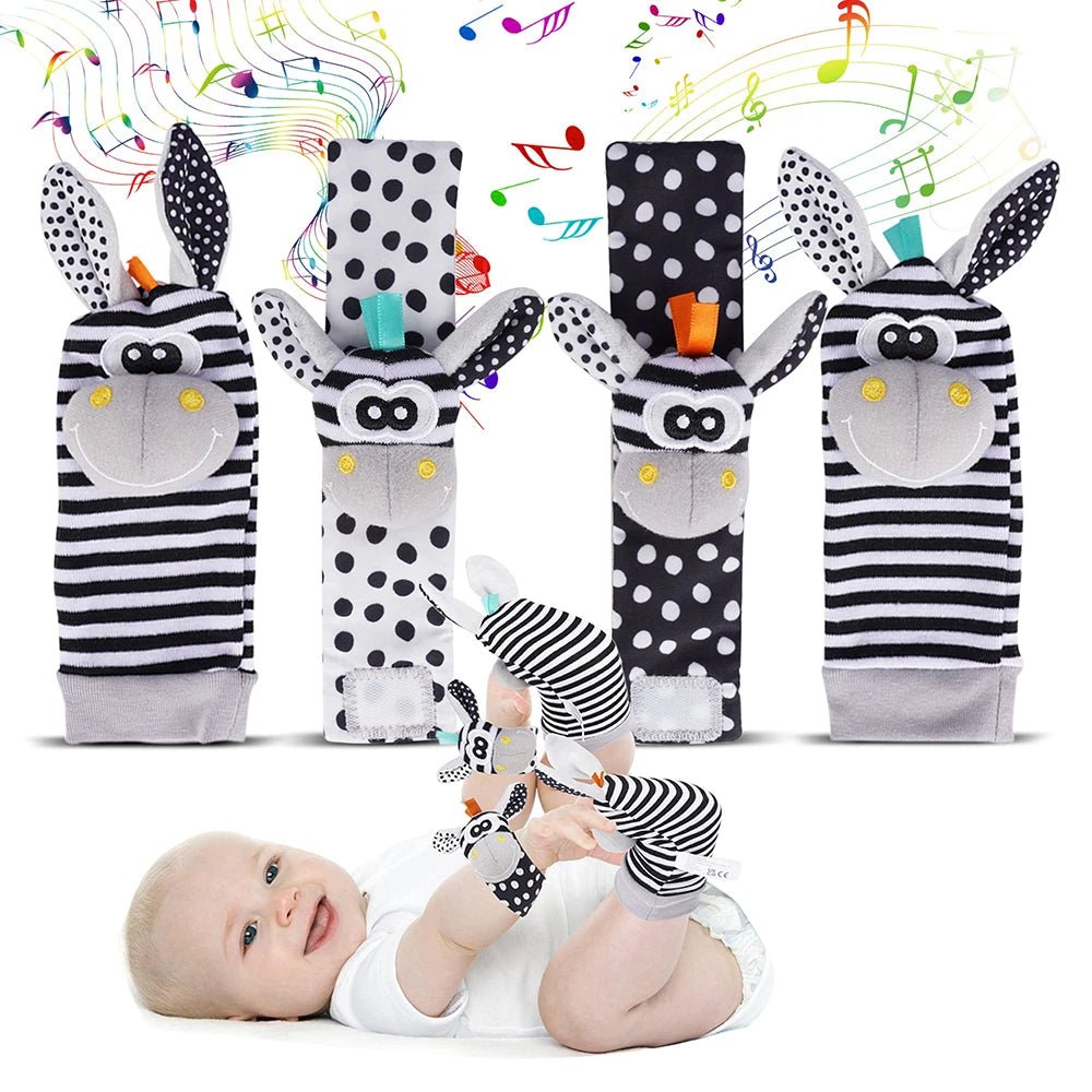 Baby Rattle Socks & Wrist Bands | Sensory Toy for Newborns - Katchy Vibez