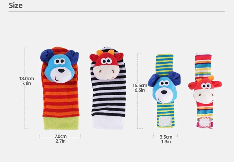 Baby Rattle Socks & Wrist Bands | Sensory Toy for Newborns - Katchy Vibez