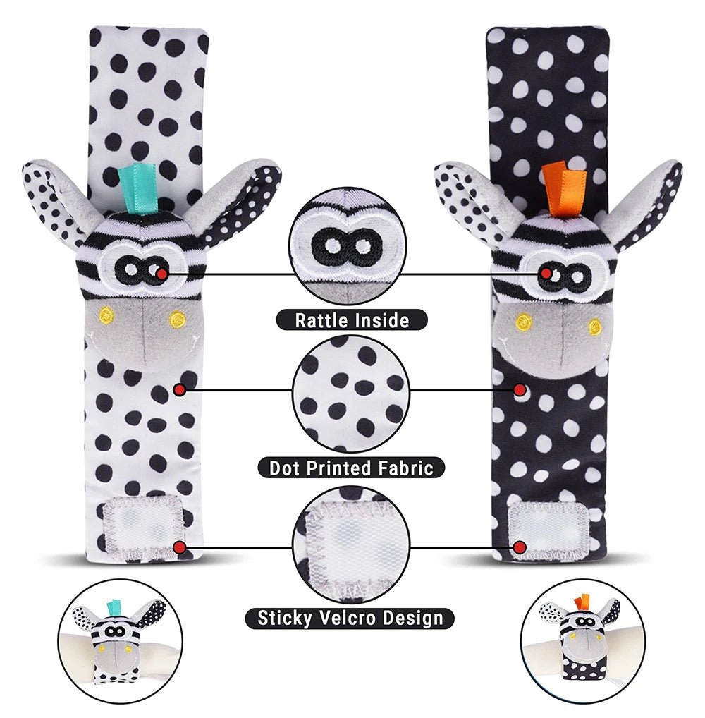 Baby Rattle Socks & Wrist Bands | Sensory Toy for Newborns - Katchy Vibez