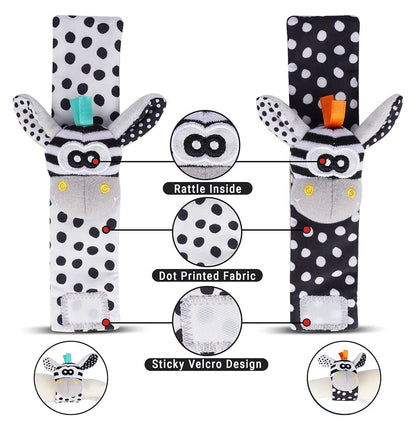 Baby Rattle Socks & Wrist Bands | Sensory Toy for Newborns - Katchy Vibez