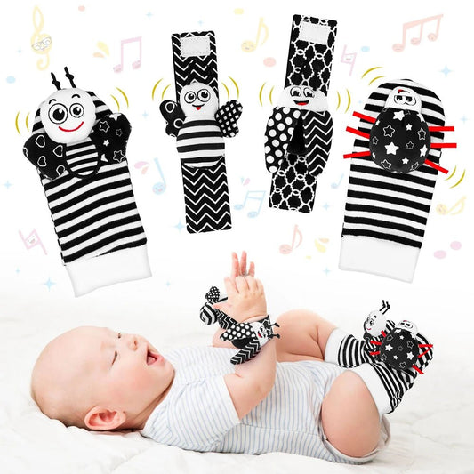 Baby Rattle Socks & Wrist Bands | Sensory Toy for Newborns - Katchy Vibez