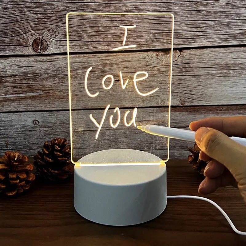 Creative LED USB Message Board – Color - Changing Acrylic Note Lamp - Katchy Vibez