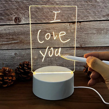 Creative LED USB Message Board – Color - Changing Acrylic Note Lamp - Katchy Vibez