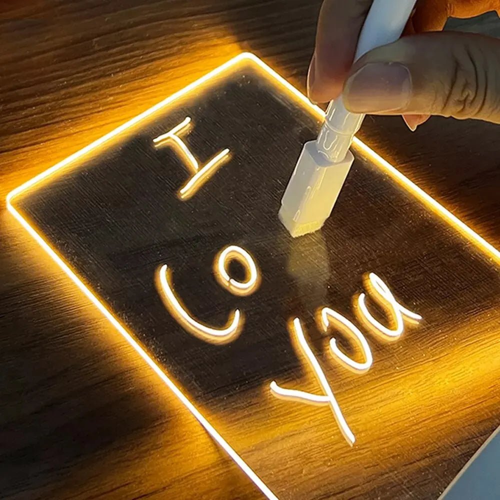 Creative LED USB Message Board – Color - Changing Acrylic Note Lamp - Katchy Vibez