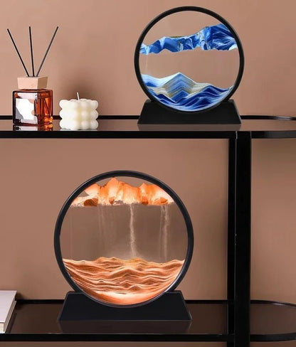Deep Sea Sandscape | 3D Moving Sand Art in Round Glass Frame - Katchy Vibez