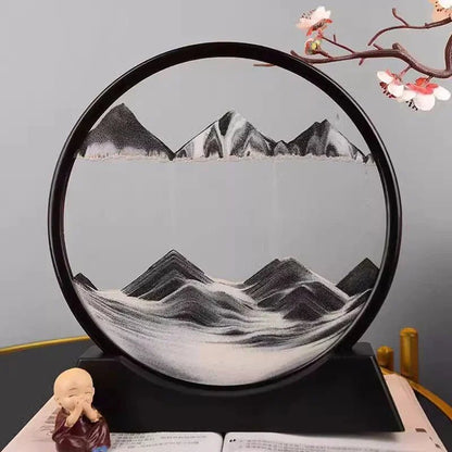 Deep Sea Sandscape | 3D Moving Sand Art in Round Glass Frame - Katchy Vibez