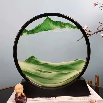 Deep Sea Sandscape | 3D Moving Sand Art in Round Glass Frame - Katchy Vibez