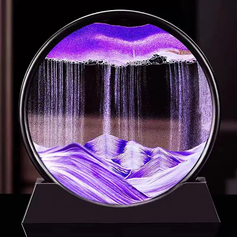 Deep Sea Sandscape | 3D Moving Sand Art in Round Glass Frame - Katchy Vibez