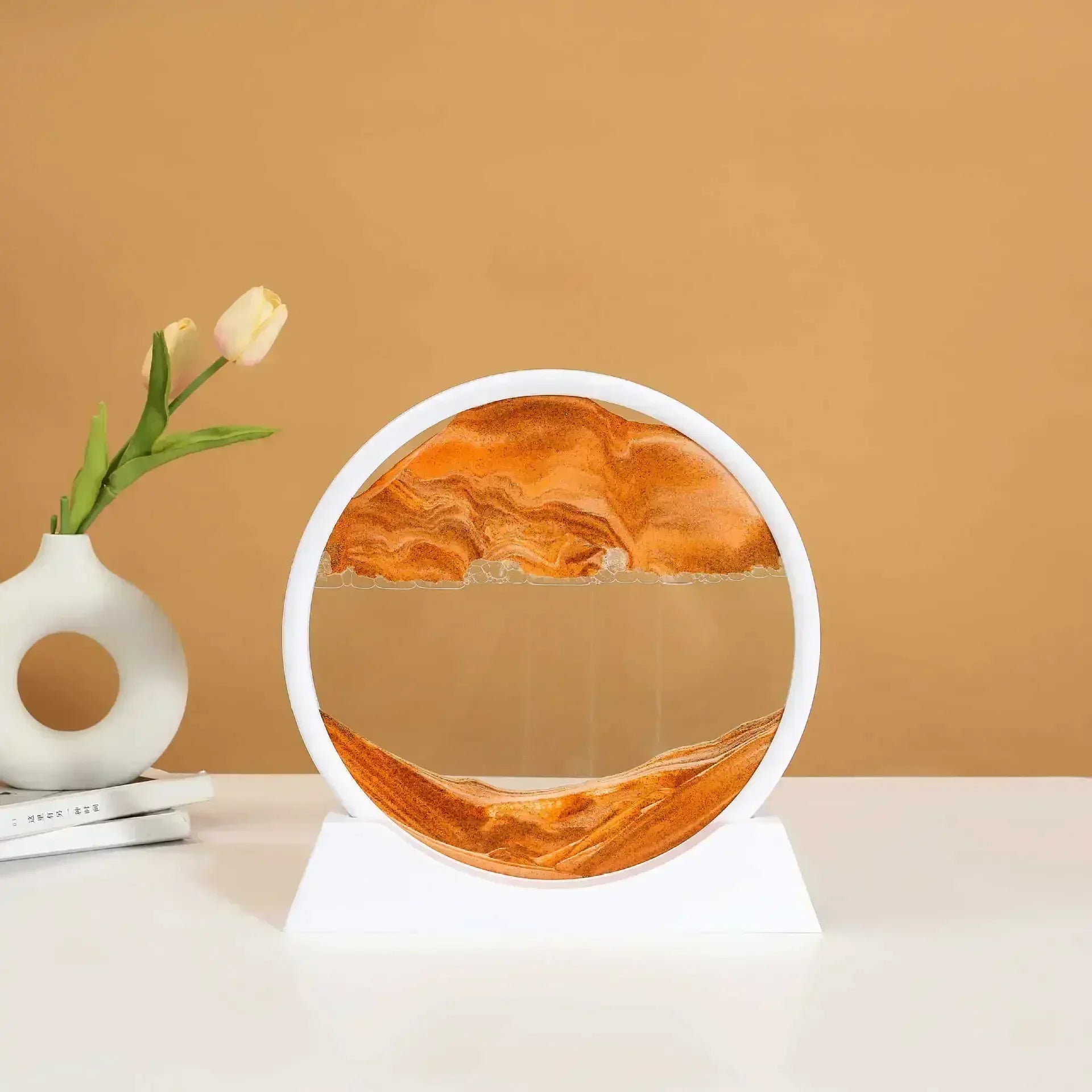 Deep Sea Sandscape | 3D Moving Sand Art in Round Glass Frame - Katchy Vibez
