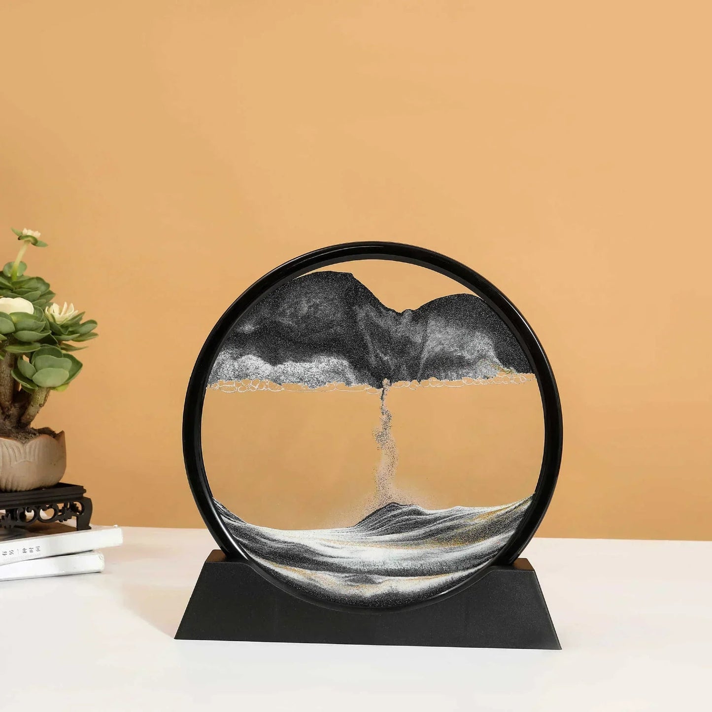 Deep Sea Sandscape | 3D Moving Sand Art in Round Glass Frame - Katchy Vibez