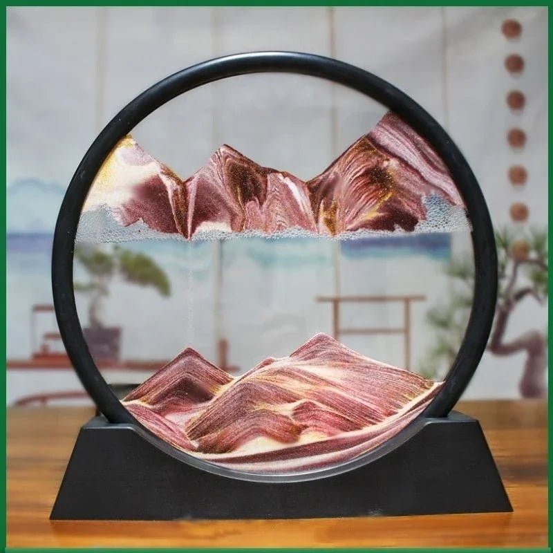 Deep Sea Sandscape | 3D Moving Sand Art in Round Glass Frame - Katchy Vibez