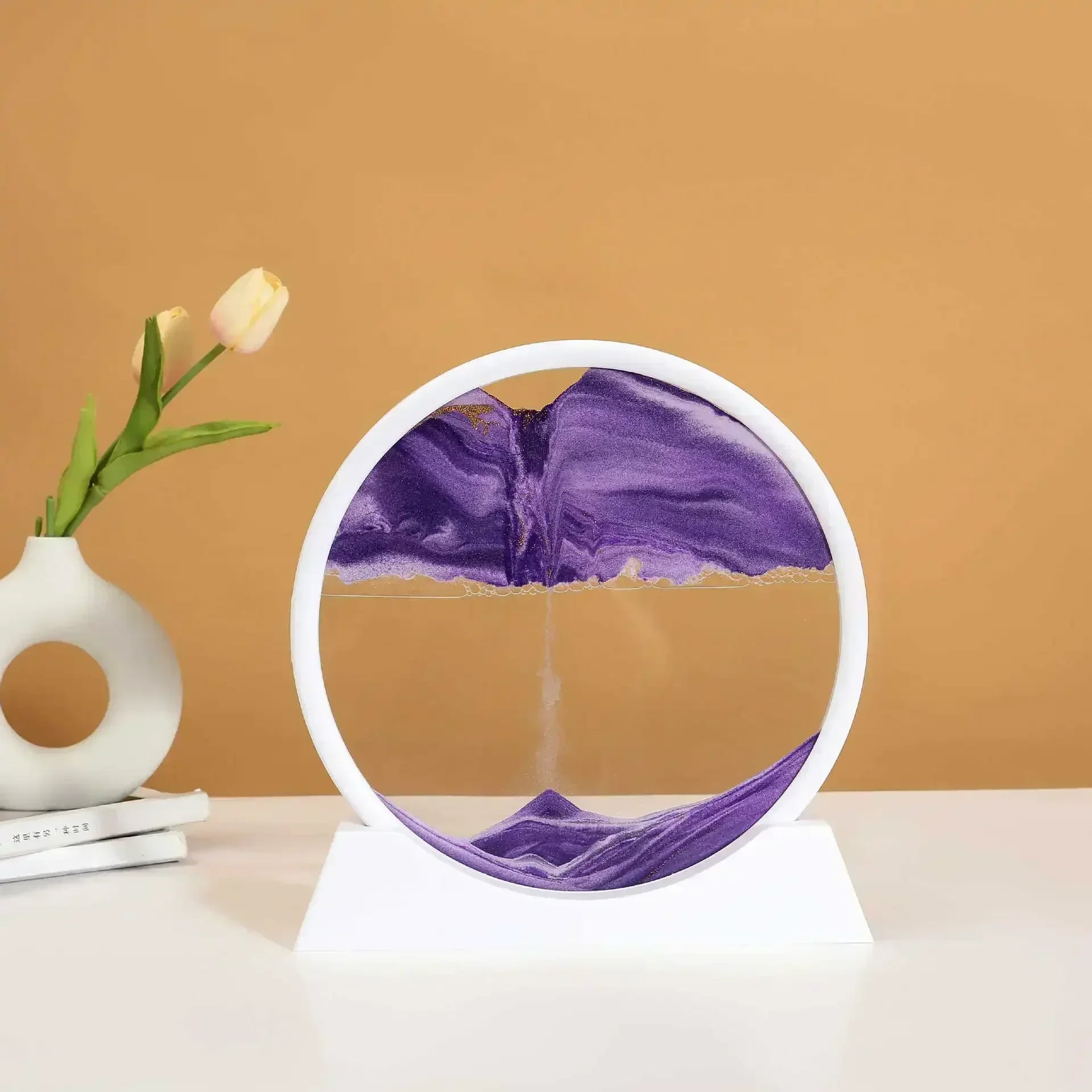 Deep Sea Sandscape | 3D Moving Sand Art in Round Glass Frame - Katchy Vibez