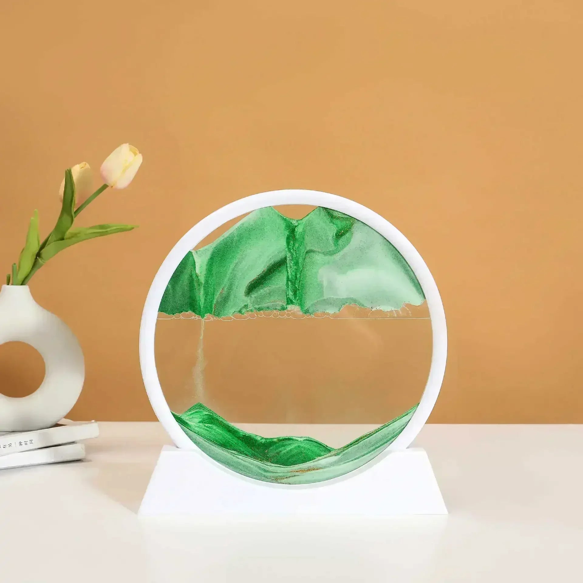 Deep Sea Sandscape | 3D Moving Sand Art in Round Glass Frame - Katchy Vibez