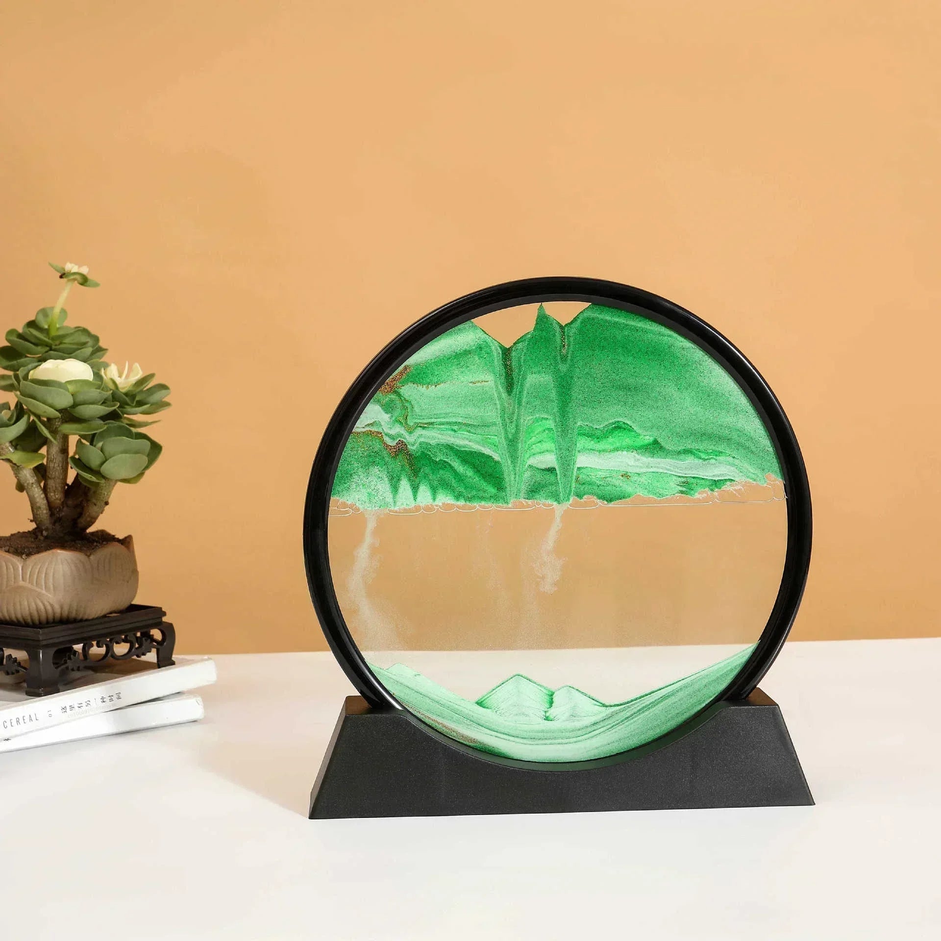 Deep Sea Sandscape | 3D Moving Sand Art in Round Glass Frame - Katchy Vibez