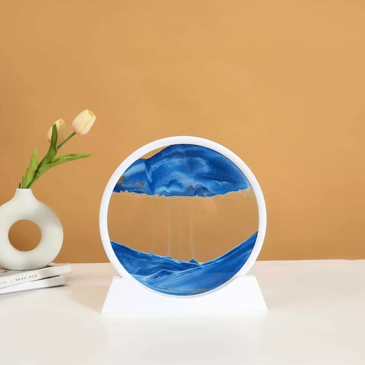 Deep Sea Sandscape | 3D Moving Sand Art in Round Glass Frame - Katchy Vibez