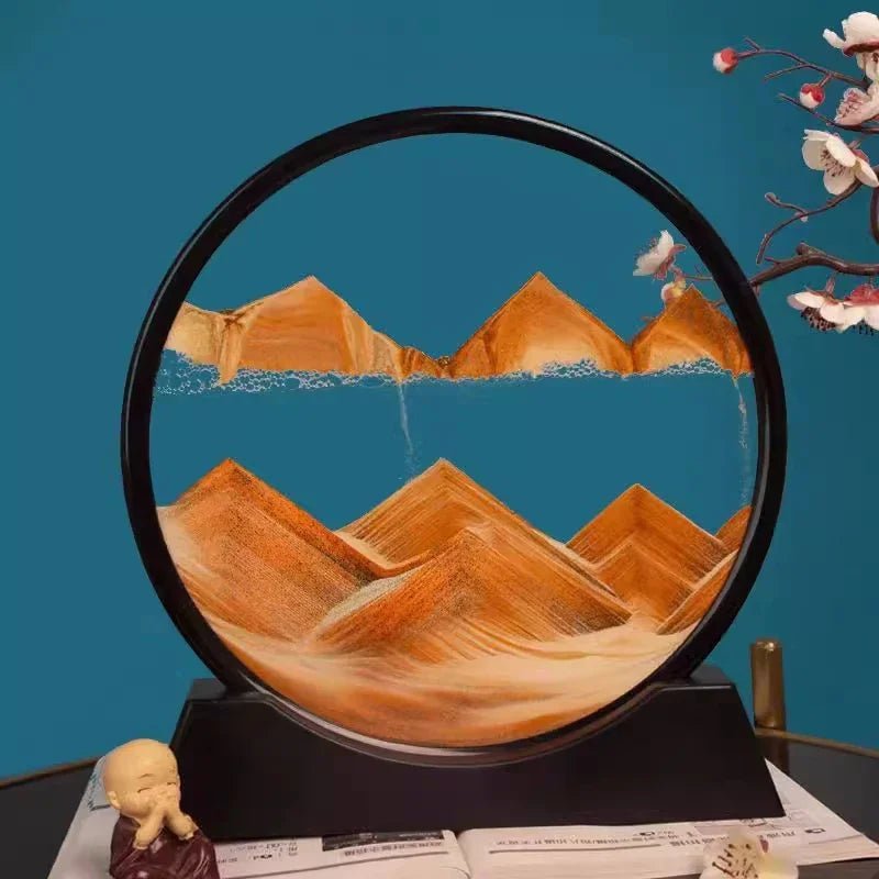 Deep Sea Sandscape | 3D Moving Sand Art in Round Glass Frame - Katchy Vibez