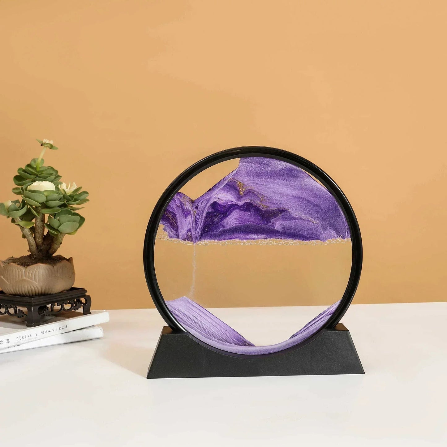 Deep Sea Sandscape | 3D Moving Sand Art in Round Glass Frame - Katchy Vibez