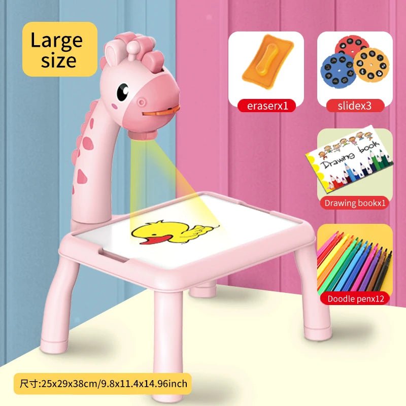 Deer Projection Drawing Board | Light - Up Music Learning Table for Kids - Katchy Vibez