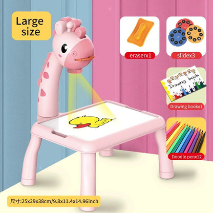 Deer Projection Drawing Board | Light - Up Music Learning Table for Kids - Katchy Vibez