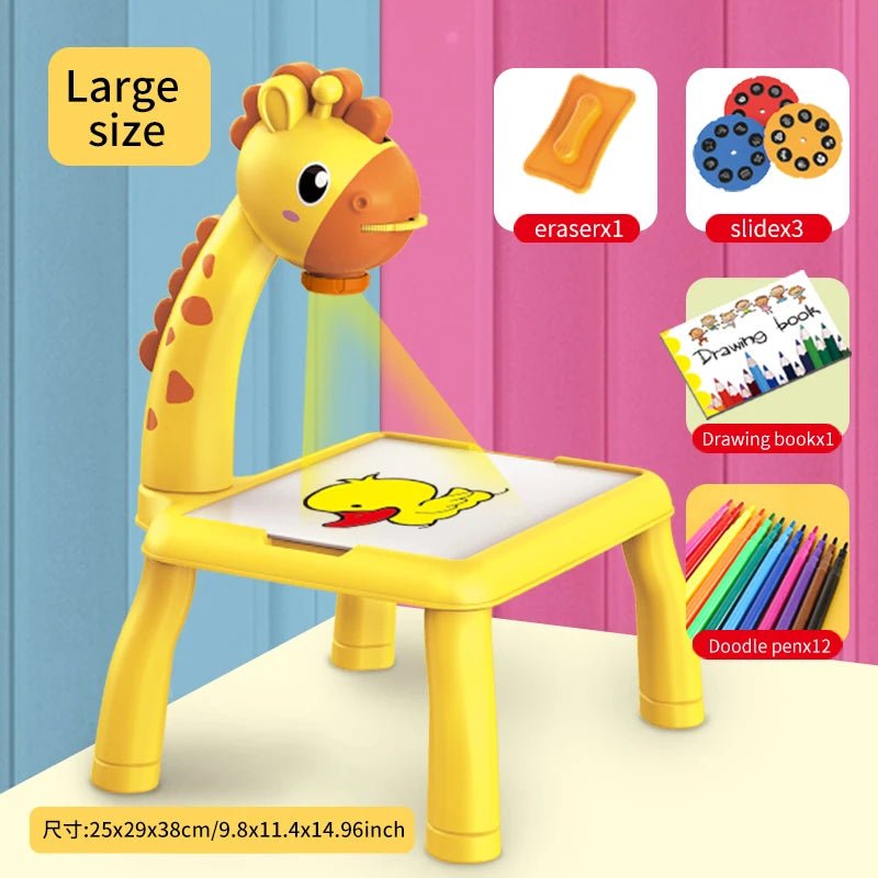 Deer Projection Drawing Board | Light - Up Music Learning Table for Kids - Katchy Vibez