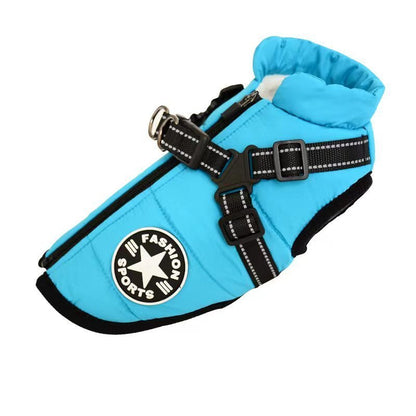 🔗Dog Winter Coat with Harness – Waterproof Fleece Padded Jacket - Katchy Vibez